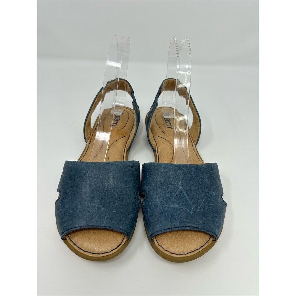 Børn Trang Womens Slingback Flat Sandals Navy Blue Open Toe Comfort Size 7 - Picture 6 of 14